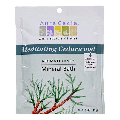 Aura Cacia Aromatherapy Mineral Bath, Meditating Cedarwood - 2.5 Oz